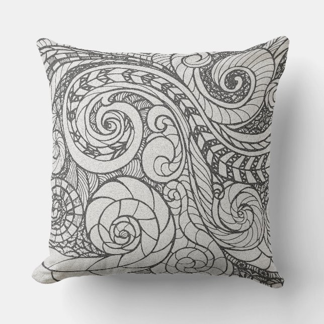 Coussin Conception de doodle d'art personnalisé (Recto)