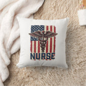 Coussin Conception de dos de drapeau d'infirmière vintage  (Couverture)