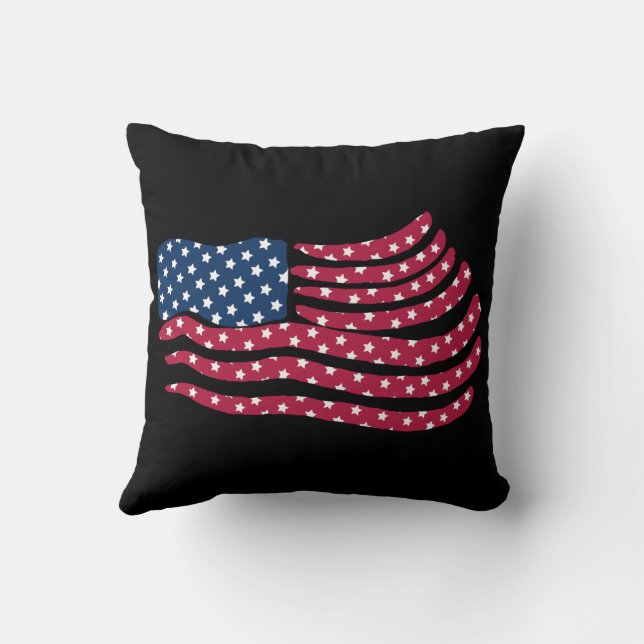 Coussin Conception de drapeau rouge blanc et bleu  (Verso)