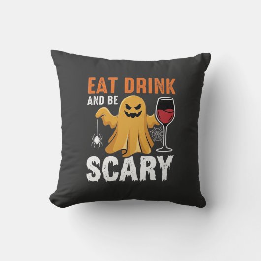 Coussin Conception de fantôme effrayant pour manger et boi (Recto)