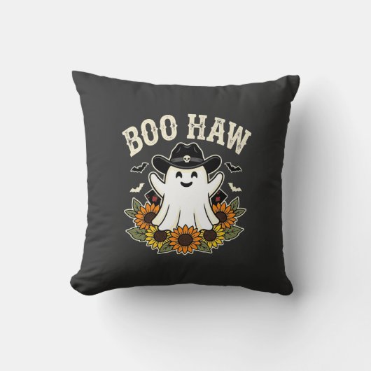 Coussin Conception de fantôme Halloween Western Boo Haw (Recto)