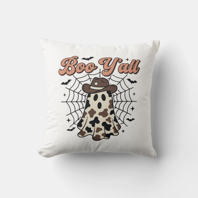 Coussin Conception de fantôme occidental Halloween Boo Yal (Recto)