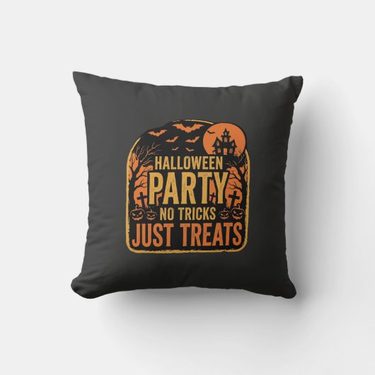 Coussin Conception de fête d'Halloween pas de tours juste (Recto)