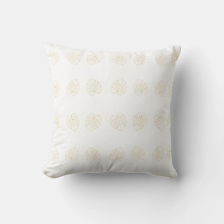 Coussin Conception de feuille de Monstera en or.