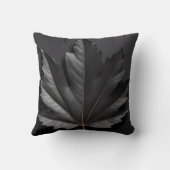 Coussin Conception de feuille en gras noir (Verso)