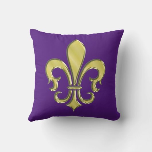 Coussin Conception de Fleur de Lis de Mardi Gras Cool (Verso)