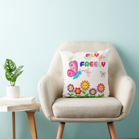 Coussin Conception de fleur de papillon mignonne (Chaise)