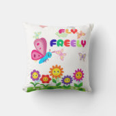 Coussin Conception de fleur de papillon mignonne (Recto)