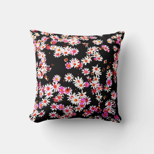 Coussin Conception de fleurs dans un motif postérisé (Recto)