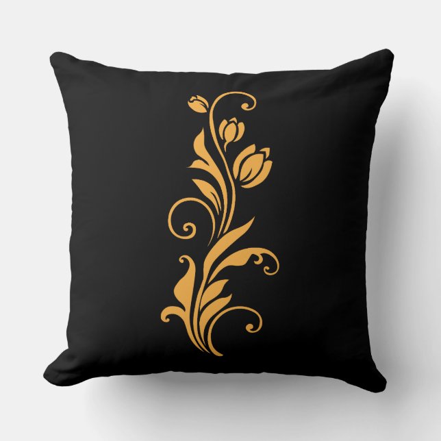 Coussin Conception de fleurs florales ornementales (Recto)