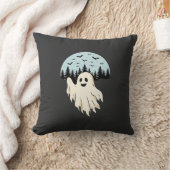 Coussin Conception de forêt de lune de fantôme d'Halloween (Couverture)