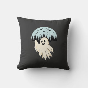 Coussin Conception de forêt de lune de fantôme d'Halloween