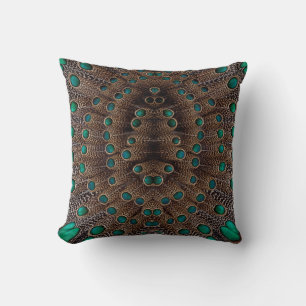 Coussin Conception de fractale de plume de faisan