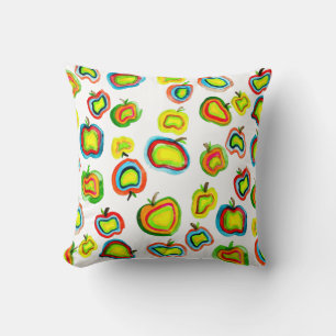 Coussin Conception de fruit d'aquarelle pomme funky