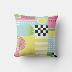 Coussin Conception de fruits d'été, mosaïque colorée
