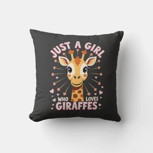 Coussin Conception de girafe drôle pour femmes filles safa (Recto)