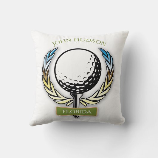 Coussin Conception de golf avec modèle de monogramme de co (Verso)