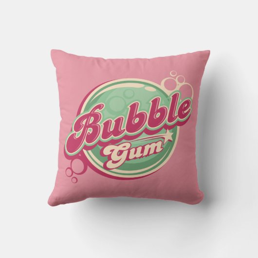 Coussin Conception de gomme à bulles rétro pour les annive (Verso)