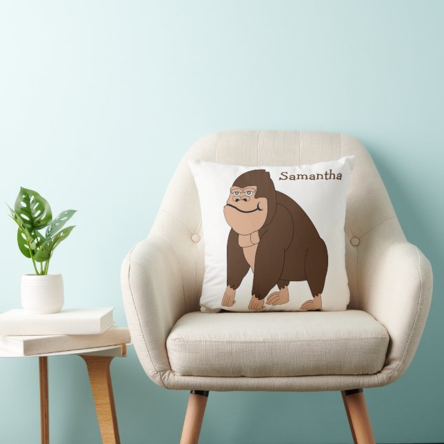 Coussin Conception de gorille marron personnalisée (Chaise)
