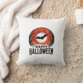 Coussin Conception de gravure de chauve-souris de lune d'H (Couverture)