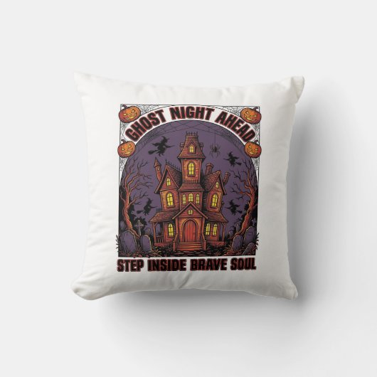 Coussin Conception de gravure vintage Halloween Maison han (Recto)