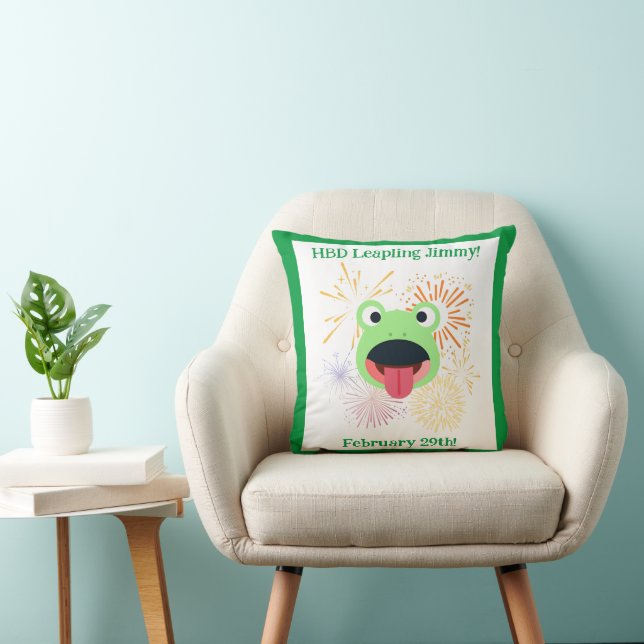 Coussin Conception de grenouille et feux d'artifice (Chaise)