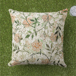 Coussin Conception de jardin de fleurs de jasmin de Willia