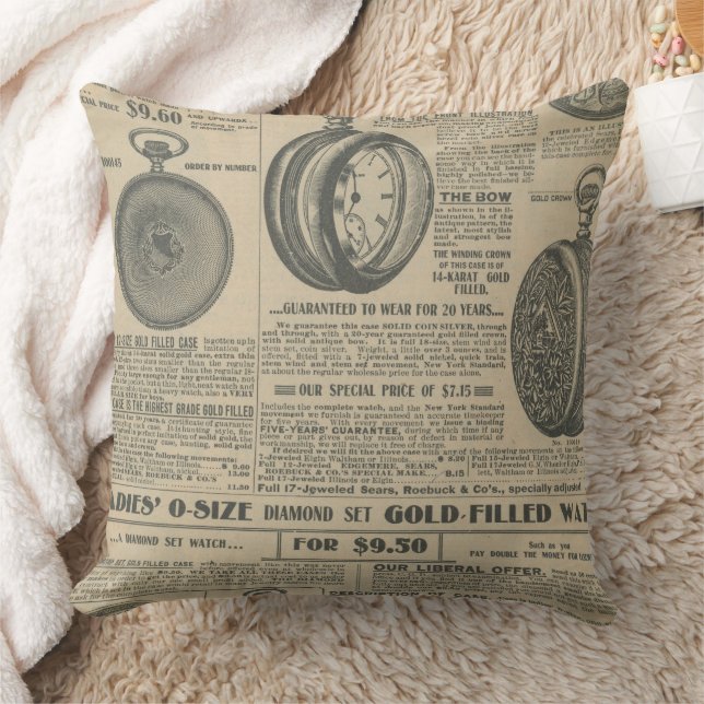 Coussin Conception de journal ancien (Couverture)