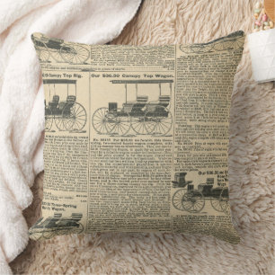 Coussin Conception de journal ancien