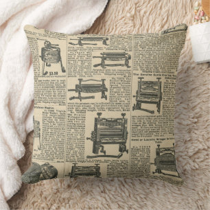 Coussin Conception de journal ancien