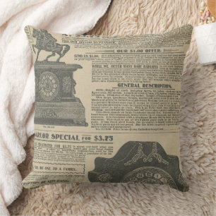 Coussin Conception de journal vintage