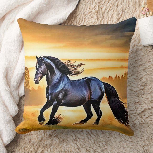 Coussin Conception de la course de majestic Stallion (Couverture)
