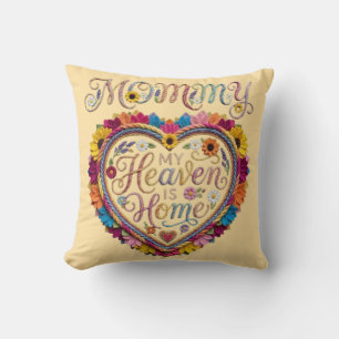 Coussin Conception de la fête des mères Cœur Floral
