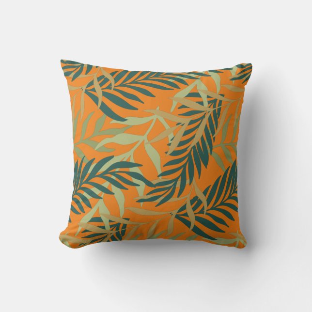 Coussin Conception de la nature verte des feuilles tropica (Recto)