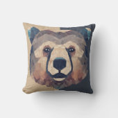 Coussin Conception de la tête d'ours basse (Recto)