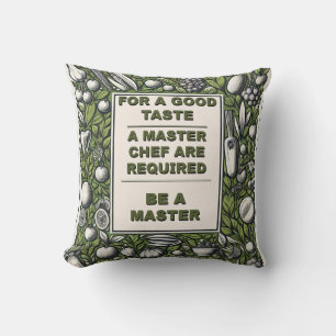 Coussin Conception de la typographie du chef vintage