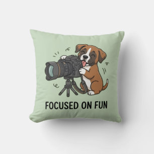 Coussin Conception de l'accent vert photographe de chiot B