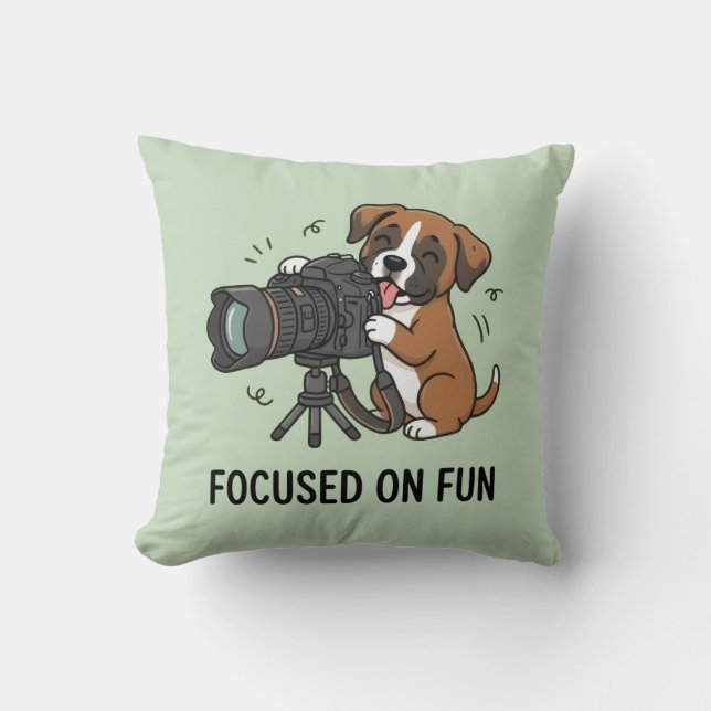 Coussin Conception de l'accent vert photographe de chiot B (Recto)