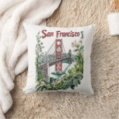 Coussin Conception de l'aquarelle du pont du Golden Gate d (Couverture)