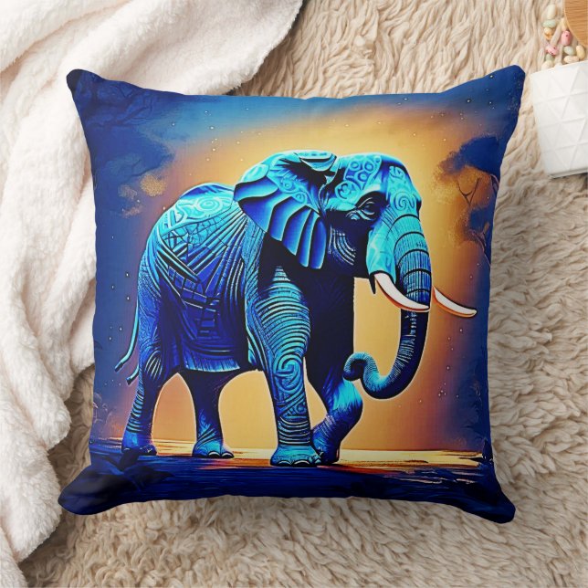 Coussin Conception de l'éléphant bleu lumineux  (Couverture)