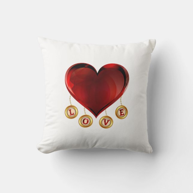 Coussin Conception de lettres d'amour de cœur Typographie  (Recto)