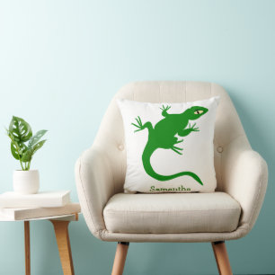 Coussin Conception de lézard vert personnalisée
