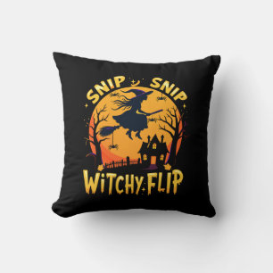 Coussin Conception de l'Halloween de sorcière lunaire - Re