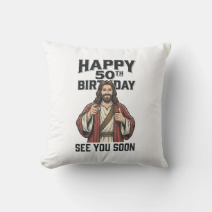 Coussin Conception de l'humour religieux pour votre 50e an
