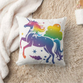 Coussin Conception de licorne de couleur arc-en-ciel (Couverture)