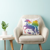 Coussin Conception de licorne de couleur arc-en-ciel (Chaise)