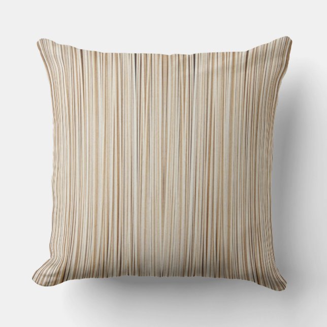 Coussin Conception de lignes brunes abstraites mignonnes (Recto)