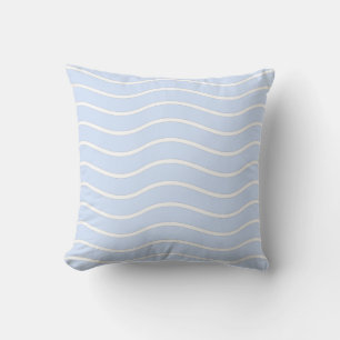 Coussin Conception de lignes ondulées pastel bleu bébé et
