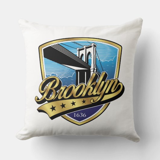 Coussin Conception de logo élégant Brooklyn Gold Swoosh (Recto)