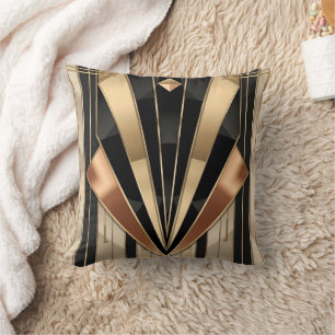 Coussin Conception de luxe géométrique Art Déco en soleil